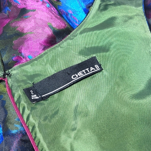 Chetta B Bright Floral Short Evening Cocktail Party Dress Size 2 - Picture 9 of 9